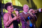 Die JAZZCLUB HANNOVER STARBAND feat. Shereen Adam, Shereen Adam, Gesang, Axel Beineke Trompete, Flügelhorn - Landesvertretung Niedersachsen - Jazz in den Ministergärten 2017