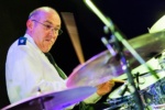 Schlagzeuger der Jazz-Combo LPO BB, Landespolizeiorchester, Landesvertretung Brandenburg - Jazz in den Ministergärten 2017